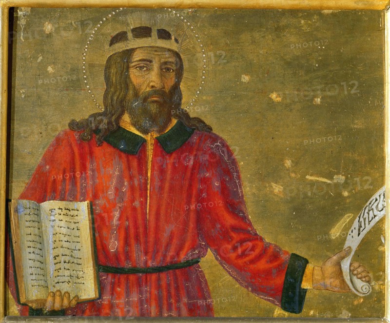 King David (Predella Panel of the Altarpiece). Creator: Rosselli, Cosimo di Lorenzo (1439-1507).