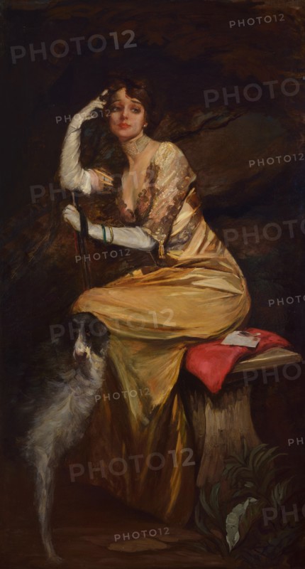 Lady in yellow. Creator: Selvatico, Lino (1872-1924).