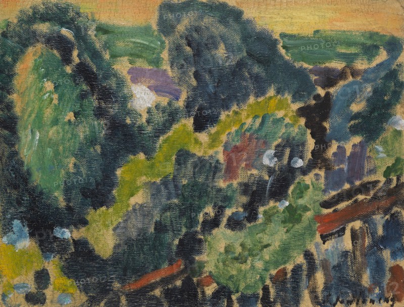 Landscape on Lake Geneva, c. 1914. Creator: Javlensky, Alexei, von (1864-1941).
