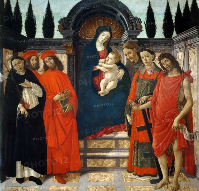 Madonna and Child with Saints (Pala del Trebbio), c. 1490-1499. Creator: Botticelli, Sandro (1445-1510).