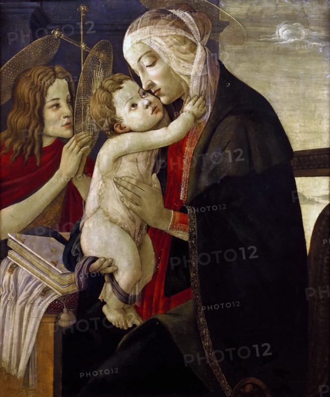 Madonna and Child with the Infant Saint John, ca 1485-1490. Creator: Botticelli, Sandro, (Workshop)  .