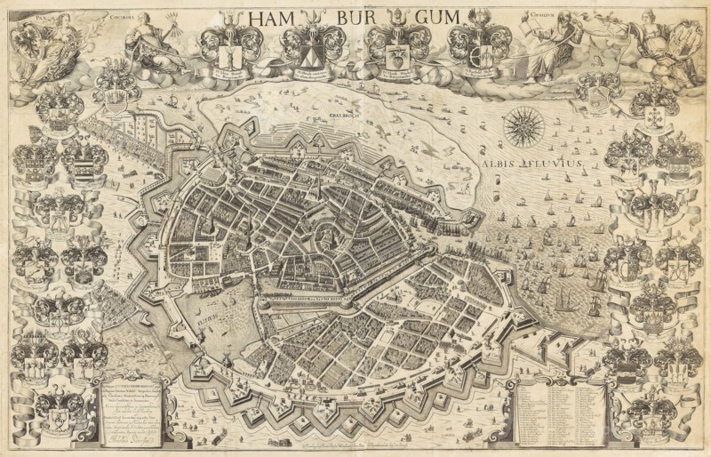 Map of Hamburg, 1644. Creator: Pietersen (Petersen), Arent (Arnoldus) (active 1644-1647).