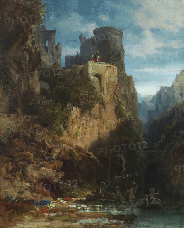 Mermaid Catch, ca 1860. Creator: Spitzweg, Carl (1808-1885).