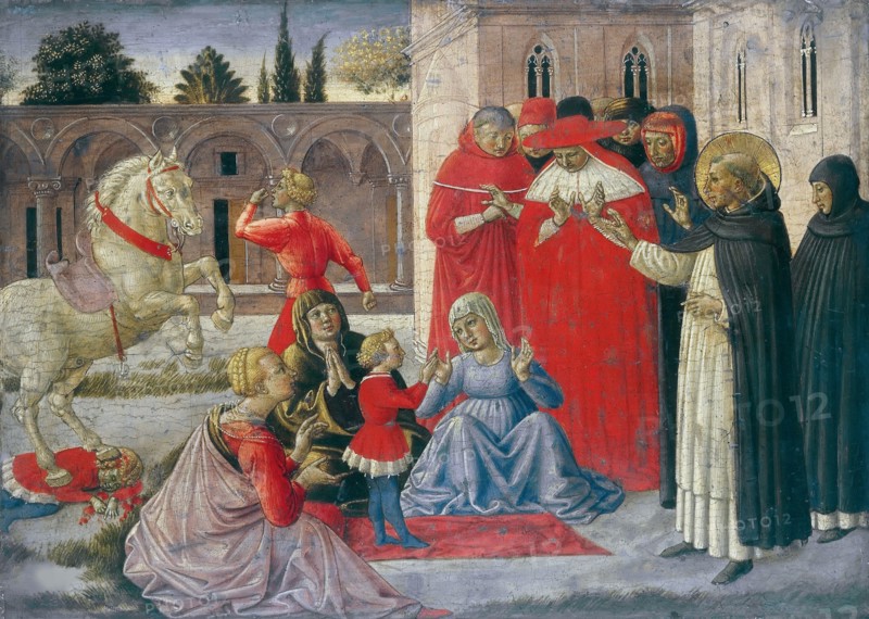 Miracle of Saint Dominic (Saint Dominic Restoring Napoleone Orsini to Life), ca 1462. Creator: Gozzoli, Benozzo (ca 1420-1497).