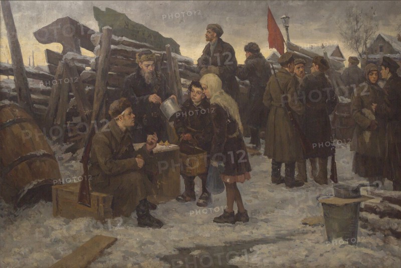 Morning on the Barricades. Creator: Nikiforov, Semyon Gavrilovich (1877-1912).