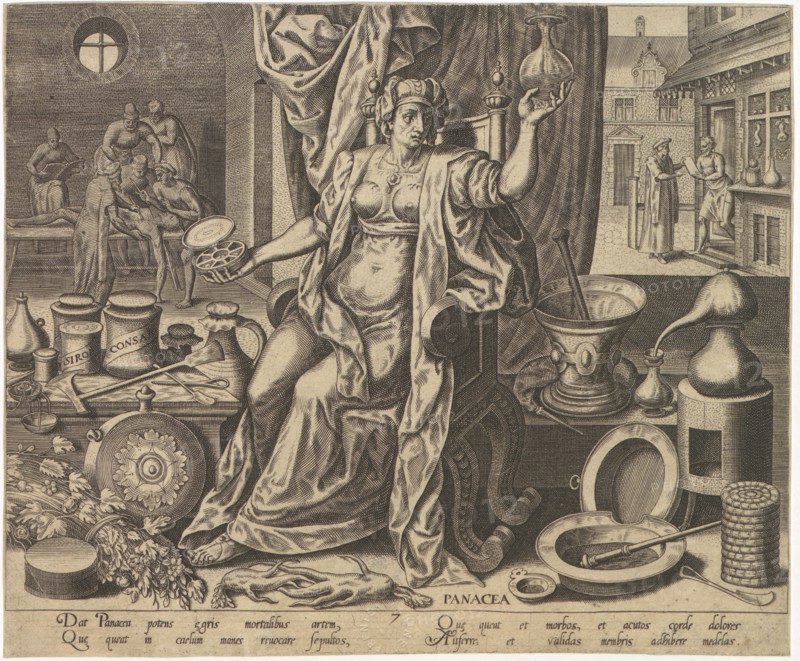 Panacea, 1574. Creator: Galle, Philipp (Philips) (1537-1612).