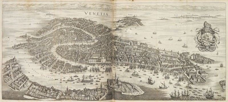 Panorama of Venice. From Newe Archontologia cosmica by Johann Ludwig Gottfried, 1646. Creator: Merian, Matthäus, the Elder (1593-1650).