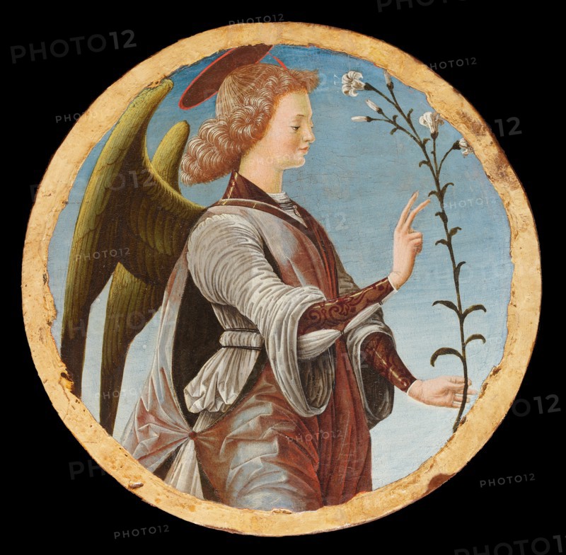 Polittico Griffoni: Angel of the Annunciation, ca 1472-1473. Creator: Francesco del Cossa (1436-1478).