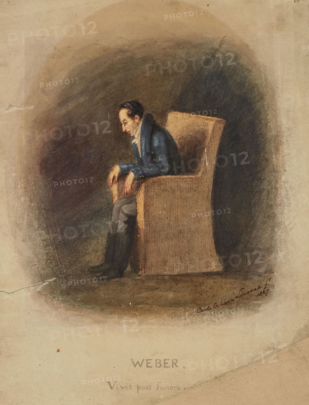 Portrait of Carl Maria von Weber (1786-1826), 1826. Creator: Liverati, Carlo Ernesto (1805-1844).