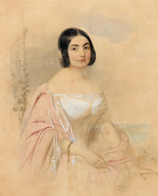 Portrait of Countess Marie von Tattenbach, née von Lion, 1840. Creator: Hau (Gau), Vladimir (Woldemar) Ivanovich (1816-1895).