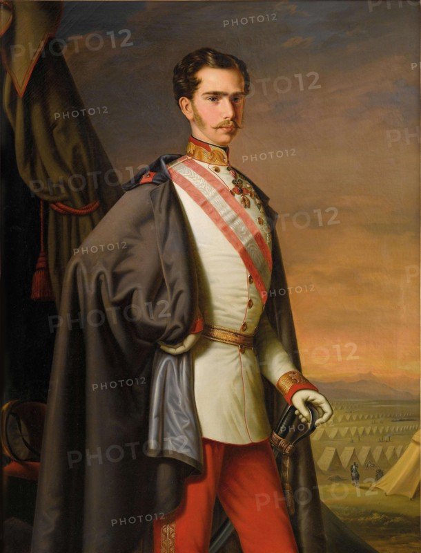 Portrait of Emperor Franz Joseph I of Austria, 1856. Creator: Lemmermayer, Carl (1817-1865).