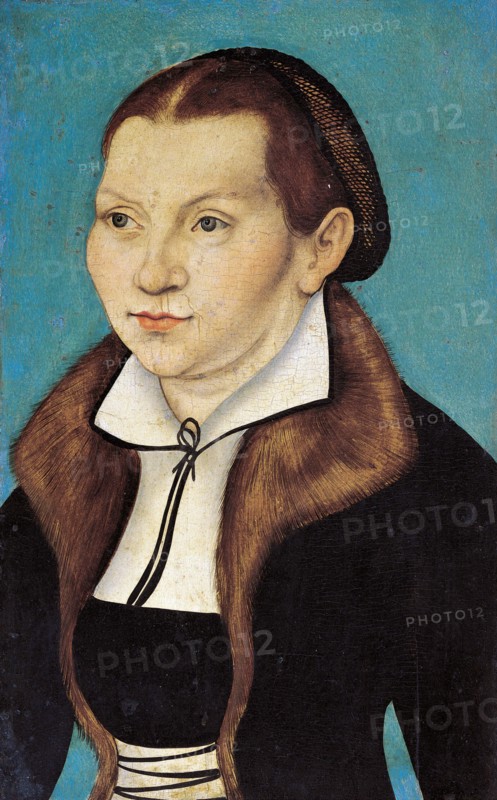 Portrait of Katharina Luther, née Katharina von Bora (1499-1552), 1529. Creator: Cranach, Lucas, the Elder (1472-1553).