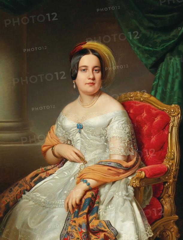 Portrait of Louise von Wertheimstein (1813-1890), née Biedermann, 1845. Creator: Einsle, Anton (1801-1871).