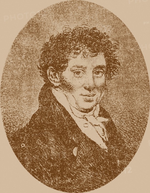 Portrait of the composer and guitarist Andrei Osipovich Sychra (1773-1850), 1817. Creator: Sokolov, Pyotr Fyodorovich (1791-1848).