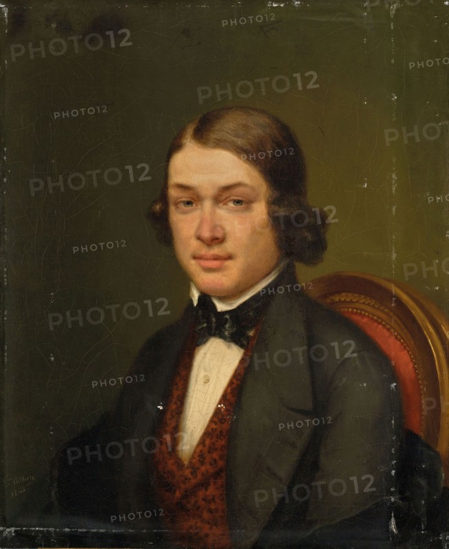 Portrait of the Composer Robert Schumann (1810-1856), 1842. Creator: Collière, Lucienne (1785-1847).