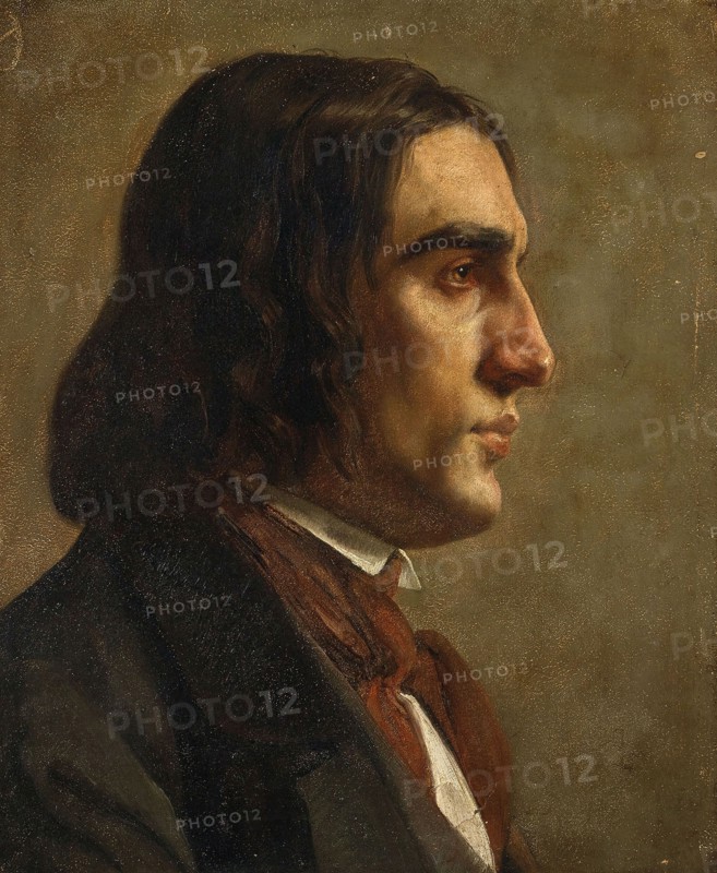 Portrait of the Composer Robert Schumann (1810-1856), c. 1840. Creator: Anonymous.