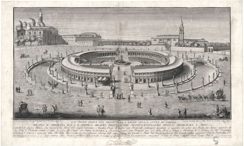 Prato della Valle in Padua (from the project by Domenico Cerato), 1770s. Creator: Sacchetti, Lorenzo (1759-1836).