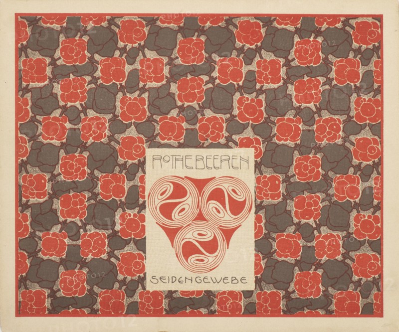 Red Berries Silk Fabric, 1901. Creator: Moser, Koloman (1868-1918).