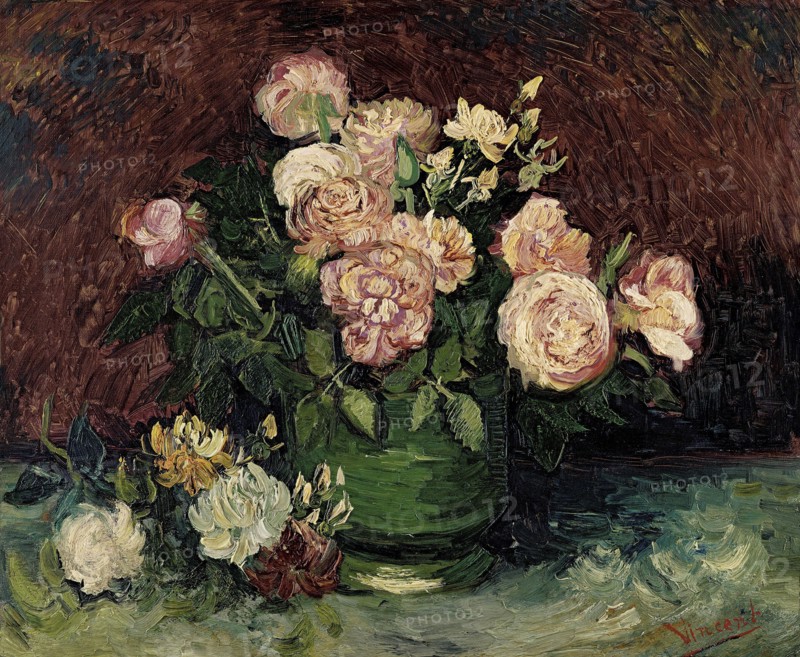 Roses and Peonies, 1886. Creator: Gogh, Vincent, van (1853-1890).