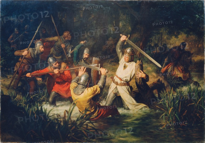 Rudolf of Habsburg in mortal danger, 1872. Creator: Löffler-Radymno, Leopold Edler von (1827-1898).