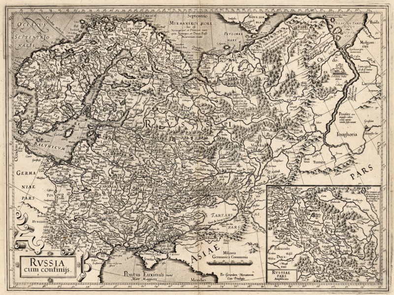 Russia cum Confinijs. Map of Russia, 1587. Creator: Mercator, Gerardus (1512-1594).