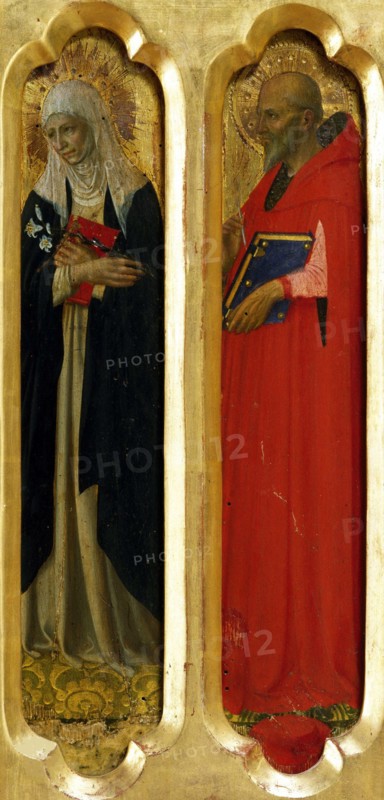 Saint Catherine of Siena and Saint Jerome (From the Perugia Altarpiece), ca 1437. Creator: Angelico, Fra Giovanni, da Fiesole (ca. 1400-1455).