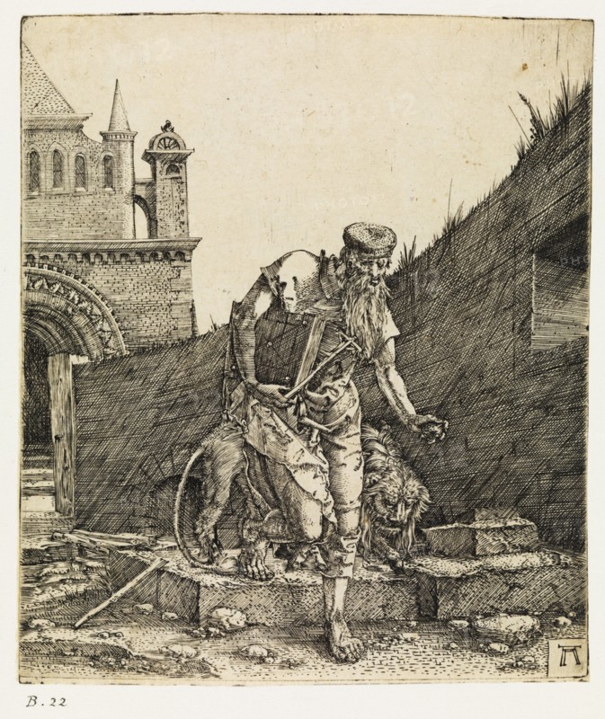 Saint Jerome Walking in a Churchyard, before 1519. Creator: Altdorfer, Albrecht (c. 1480-1538).