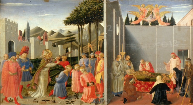 Saint Nicholas Frees an Innocent Man Comdemned to Death (From the Perugia Altarpiece), ca 1437. Creator: Angelico, Fra Giovanni, da Fiesole (ca. 1400-1455).