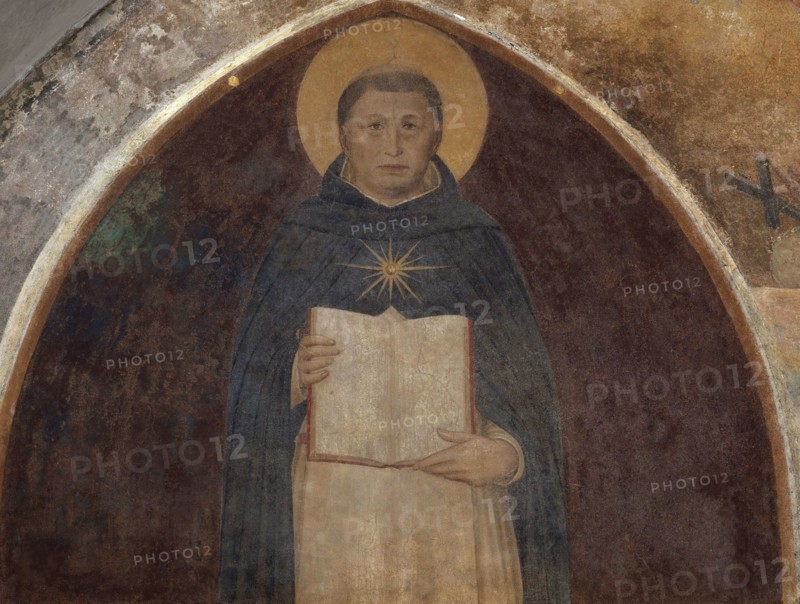 Saint Thomas Aquinas with the "Summa Theologica", 1441-1442. Creator: Angelico, Fra Giovanni, da Fiesole (ca. 1400-1455).