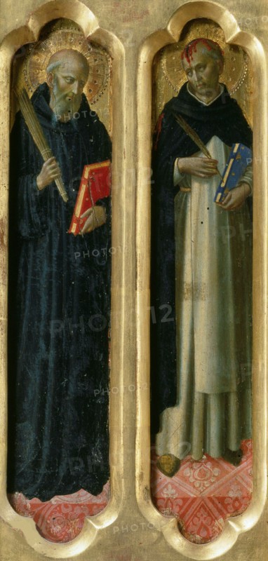 Saints Benedict and Peter the Martyr (From the Perugia Altarpiece), ca 1437. Creator: Angelico, Fra Giovanni, da Fiesole (ca. 1400-1455).