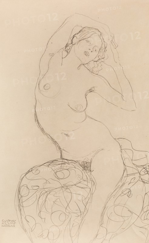 Seated Nude, ca 1914-1916. Creator: Klimt, Gustav (1862-1918).