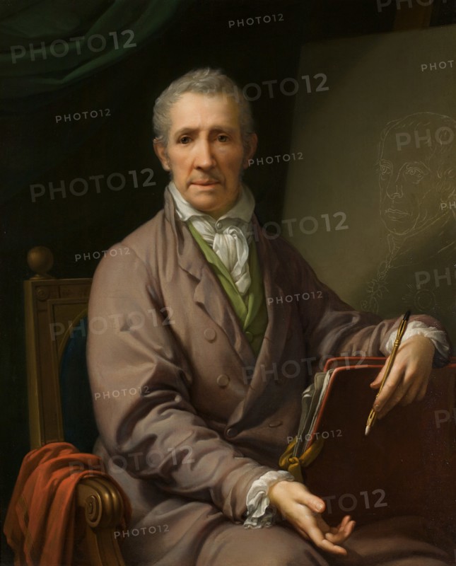 Self-Portrait at the Easel , 1828. Creator: Lampi, Johann-Baptist von, the Elder (1751-1830).