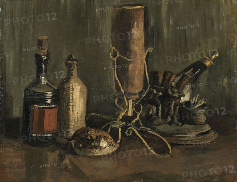 Still life with Bottles and Shell, 1884. Creator: Gogh, Vincent, van (1853-1890).