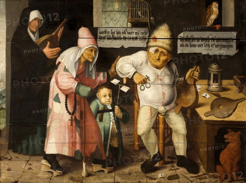 The bellows mender (After Hieronymus Bosch), c. 1550. Creator: Massys, Cornelis (1510-1556).