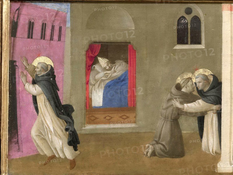 The Dream of Pope Innocent III. Cortona Polyptych (detail of the predella), ca 1437. Creator: Angelico, Fra Giovanni, da Fiesole (ca. 1400-1455).