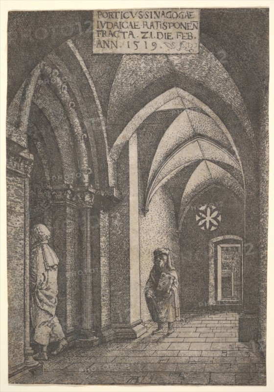 The Entrance Hall of the Regensburg Synagogue, 1519. Creator: Altdorfer, Albrecht (c. 1480-1538).