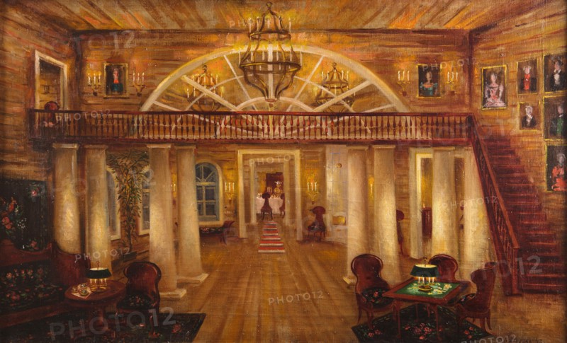 The Larin's house. Stage design for the opera Eugene Onegin by P. Tchaikovsky, 1944. Creator: Williams, Pyotr Vladimirovich (1902-1947).