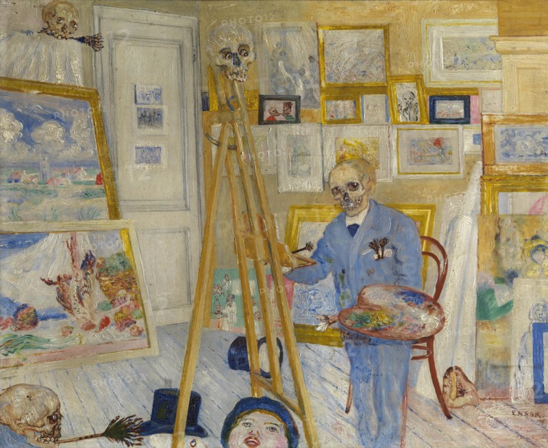 The Skeleton Painter, 1896. Creator: Ensor, James (1860-1949).