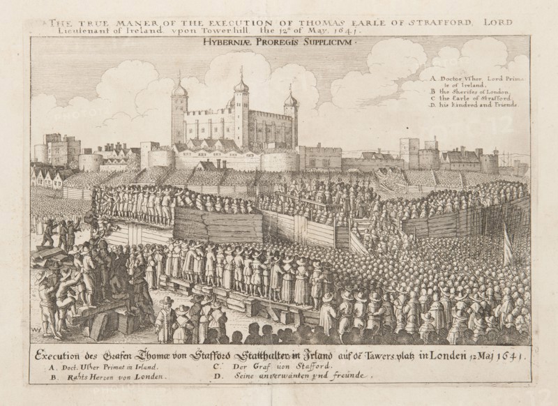 The true maner of the execution of Thomas Earle of Strafford, Lord Lieutenant of Ireland..., ca 1642 Creator: Hollar, Wenceslaus (1607-1677).