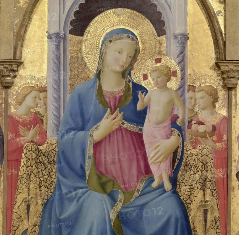 The Virgin and Child. Cortona Polyptych (Detail of central panel), ca 1437. Creator: Angelico, Fra Giovanni, da Fiesole (ca. 1400-1455).
