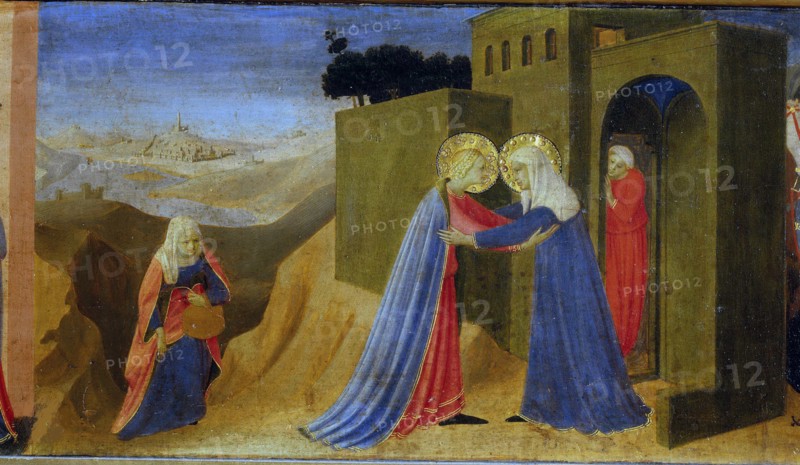 The Visitation. Predella of the Altarpiece The Annunciation, c. 1433-1434. Creator: Angelico, Fra Giovanni, da Fiesole (ca. 1400-1455).