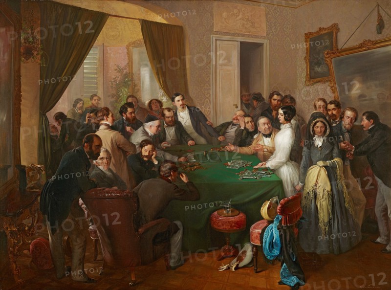 Va banque (Gambling), 1840. Creator: Swoboda, Eduard (1814-1902).