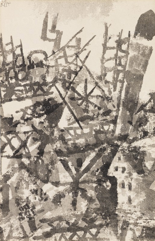 War Striding over a Locality, 1914. Creator: Klee, Paul (1879-1940).