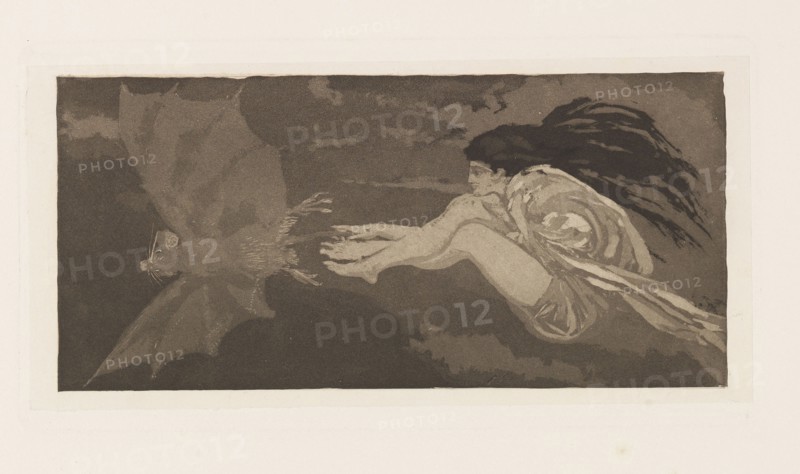 Witch and Bat, 1880. Creator: Klinger, Max (1857-1920).