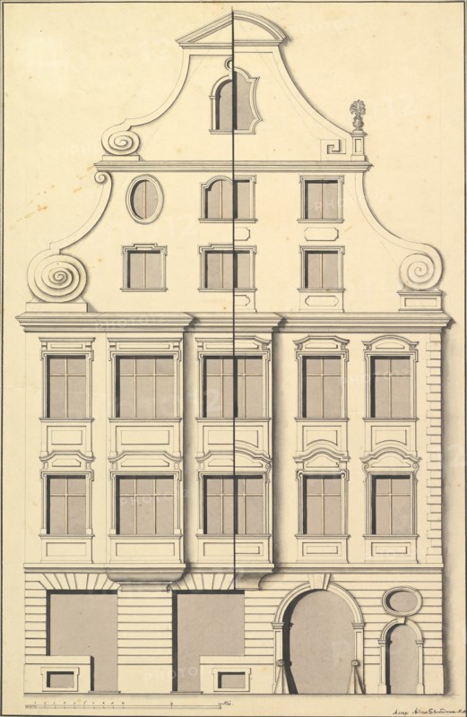 Drawing for the Street Elevation of a Town House, 1729. Creator: Andreas Schneidmann.