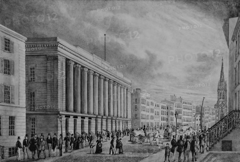 Wall Street, New York, 1848. Creator: Anon.