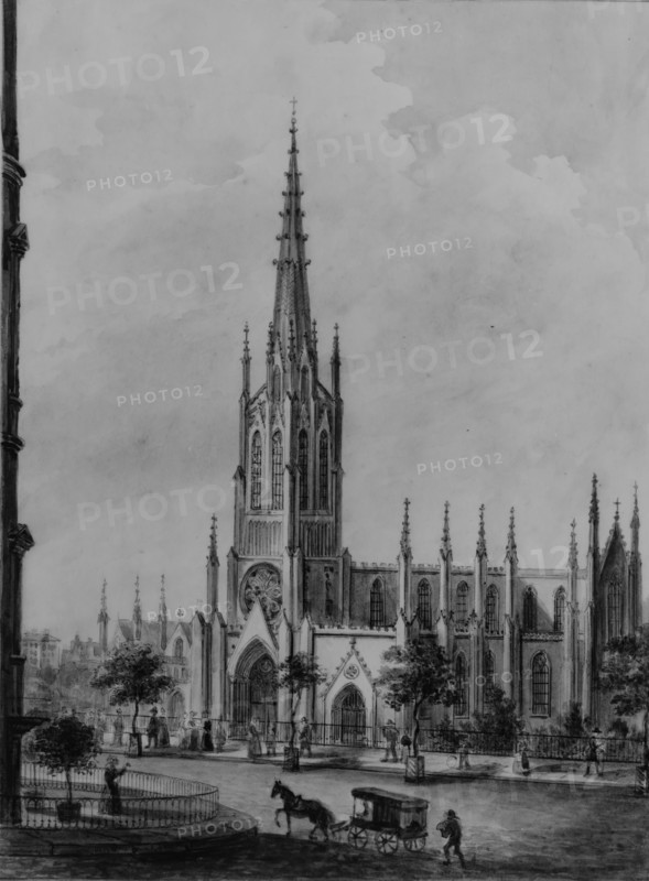 Grace Church, New York, ca. 1850. Creator: Anon.
