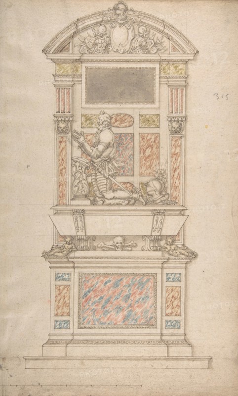 Design for a Man's Tomb, 16th century. Creator: Anon.