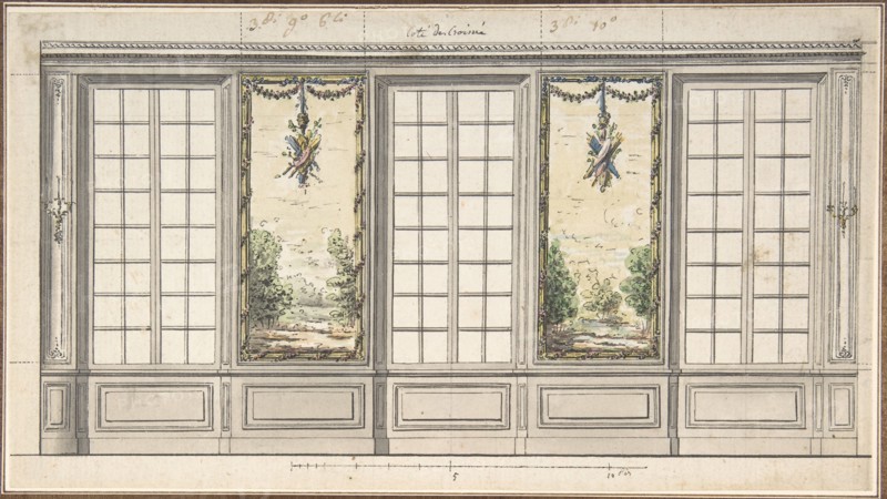 Design for a Windowed Wall with Decorative Panels, mid-18th century. Creator: Anon.