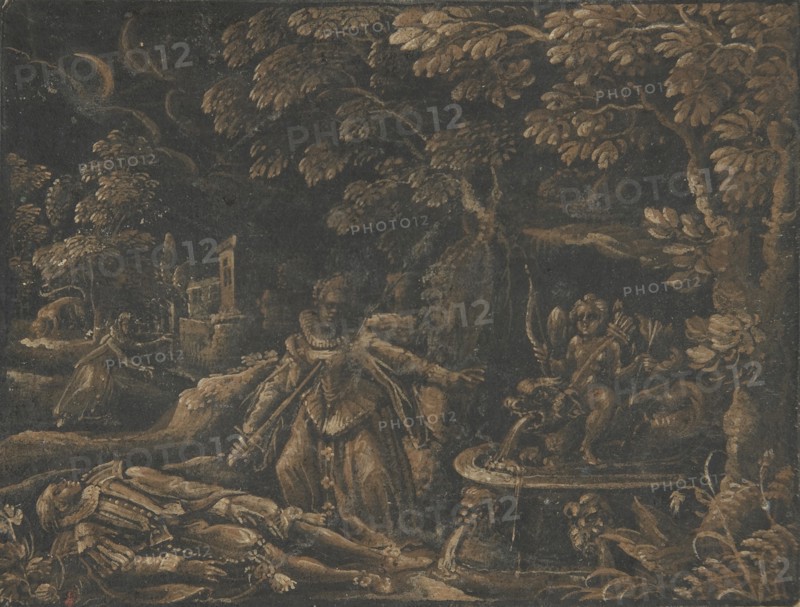 Pyramus and Thisbe, ca. 1580. Creator: Anon.